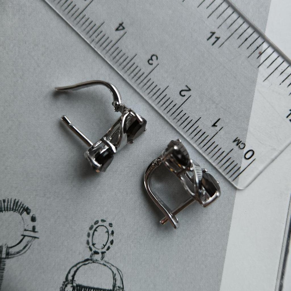 Silver Earrings with Natural Rauchtopaz (smoky Quartz) 3.842ct (2178880)