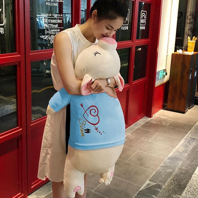 

Большая подушка в виде куклы-свинки на кровати с подушкой в виде свиньи, держащей спящую куклу, милую плюшевую игрушку 60cm (doll)