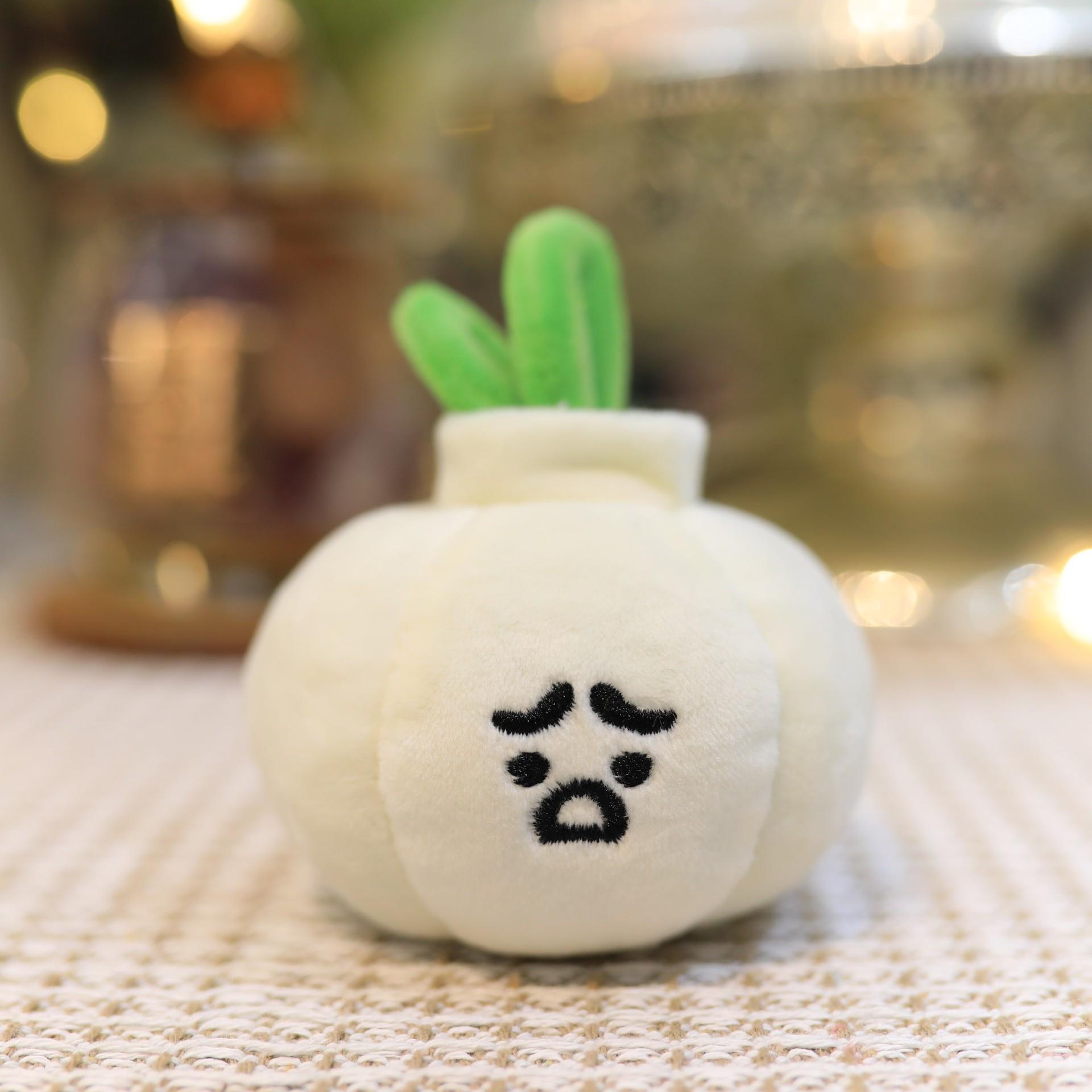 

Cute Internet celebrity new garlic bar plush pendant garlic doll keychain funny schoolbag pendant creative gift about 7cm [ordinary lanyard]