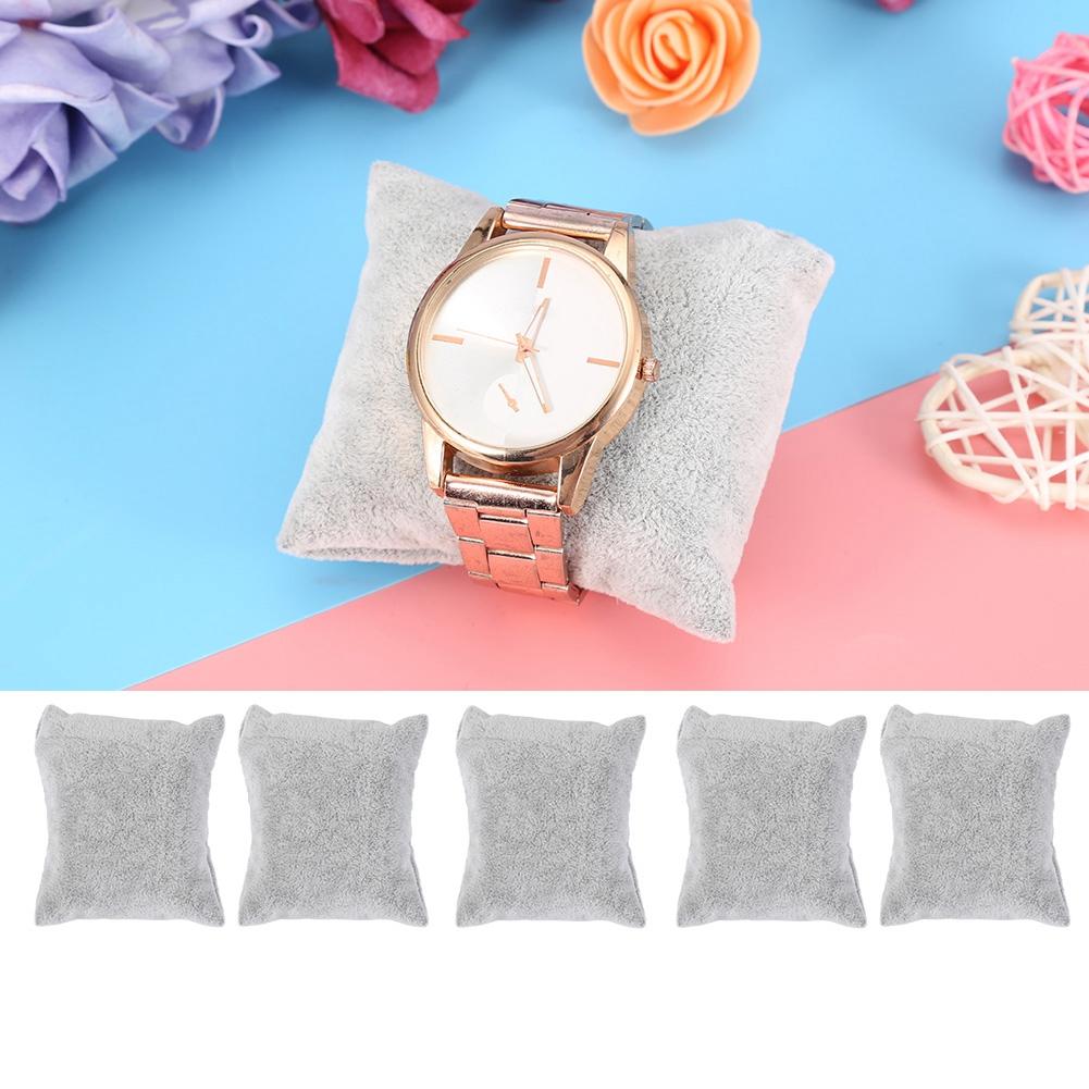 Sametový polštářek na šperky Stojan na hodinky náramky náramky Organizér pro uložení (Šedá)