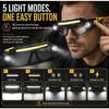 Rechargeable LED Headlamp Glasses, Safety Glasses with Light, 5 Modes USB-C Rechargeable Head Light for Running Camping Fishing Cycling Repair Work