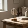 Abstract Face Figurine Minimalist Tabletop Statue with Wood Base Modern for