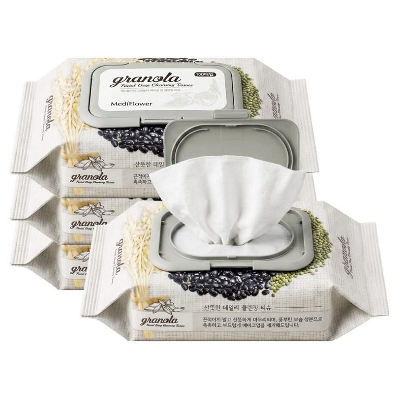 Mediflower Granola Deep Cleansing Tissues, 100 wipes, 4 pcs