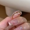 Copper Open Contemporary Ring With Sweet Pink Gradient Diamond And Zirconia For Women