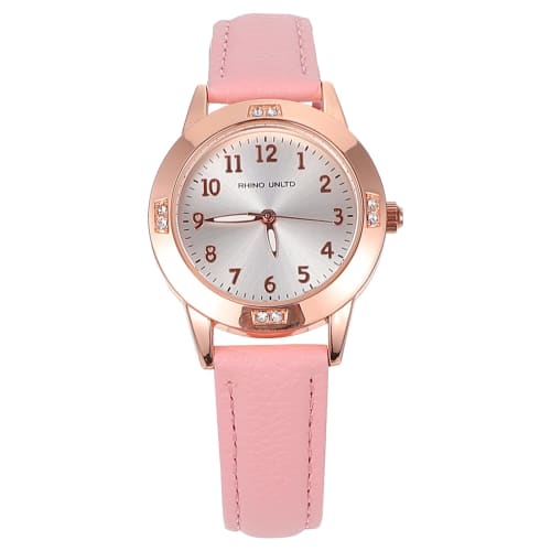 

POPETPOP Women s Waterproof Watch with Leather Strap, Pink