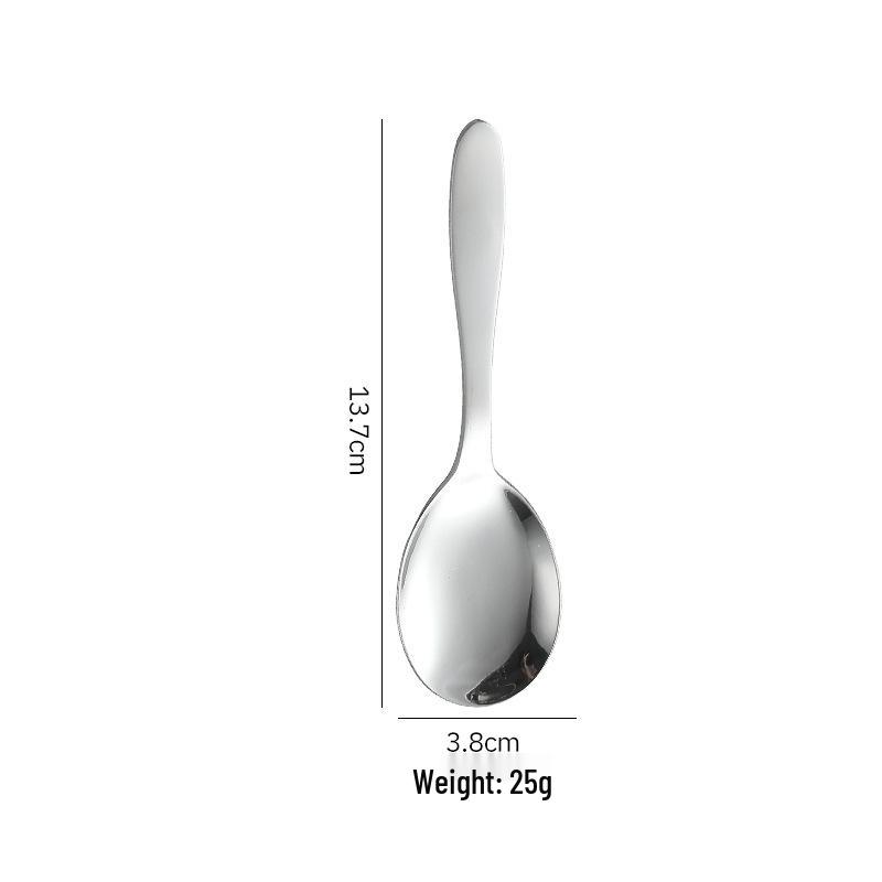304 Stainless Steel Spoon - Chinese Soup and Dessert Spoon for Home, Canteen, Hotel