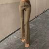 Korean Spring New Slim Fit High Waist Fashionable Commuting Versatile Temperament Slightly Flare Casual Trousers for Women