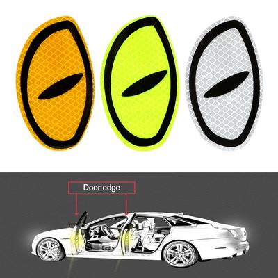Car New 2pcs Safety Self Adhesive Reflective Warning Eye Stickers Mark Reflector Tape Strips Car Mirror Sticker Car Accessorie