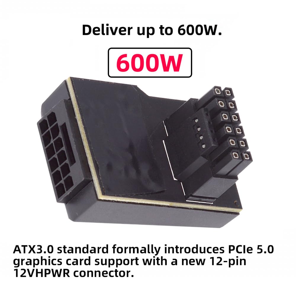 Cablecc 12VHPWR Male To Female Adapter Power Modular Extension Down Angle 90 Degree for 3080 3090TI PSU 16 Pin Graphics Card PCI-E 5.0 ATX3.0 12+4P