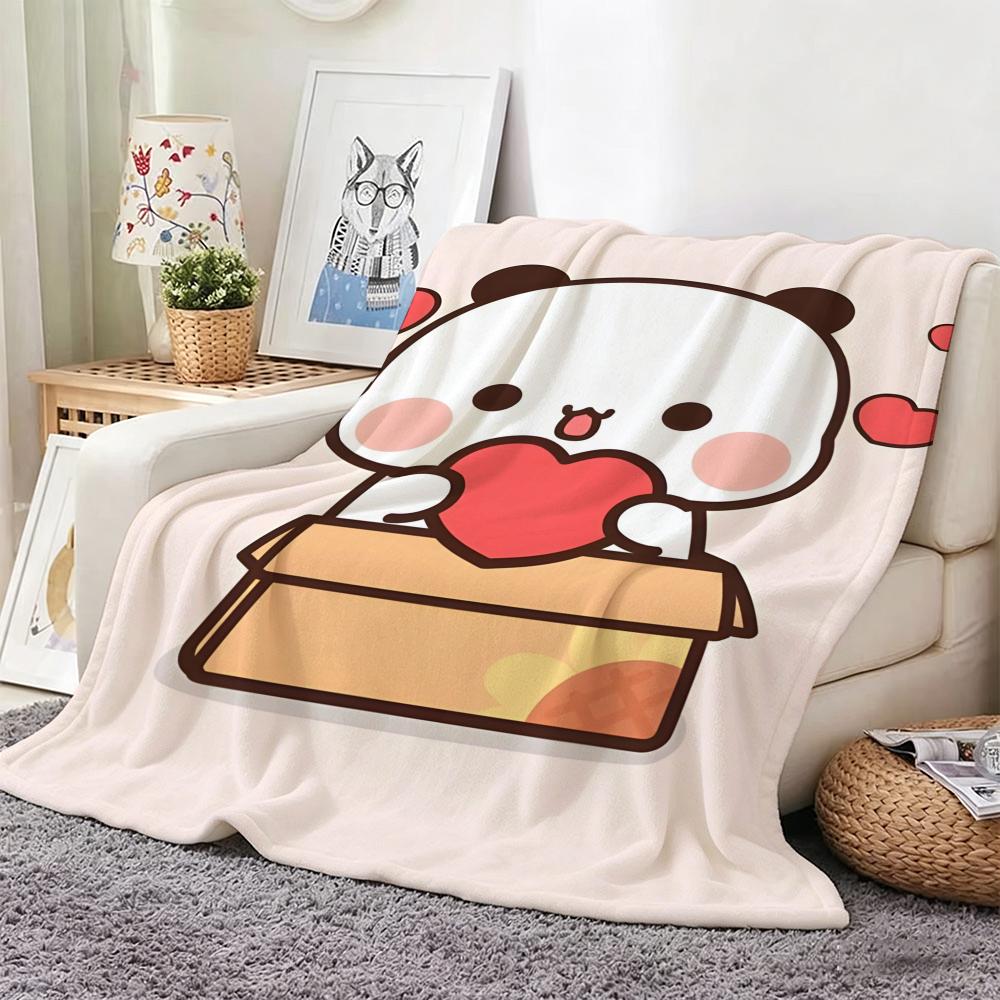 Kawaii Süß Cartoon B-Bubu D-Dudu Überwurf Leichtgewicht 240g Flanelldecke Weich Hautfreundlich für Sommerliche Kühlung