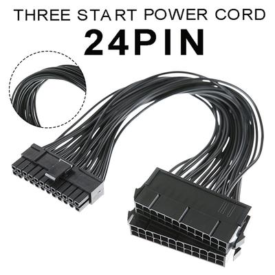 New 30CM High Quality 24-pin Dual PSU Power Supply Cable ATX Motherboard Adapter