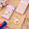 24 Pcs Baby Bottle Opener, Popping Girl Bear Footprint Keychain Bottle Openers with Pink Gift Box, Baby Shower Party Favors for Guests, Wedding