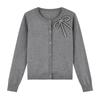 Qushui Yiren Women's Beaded Bow Thin Knitted Cardigan
