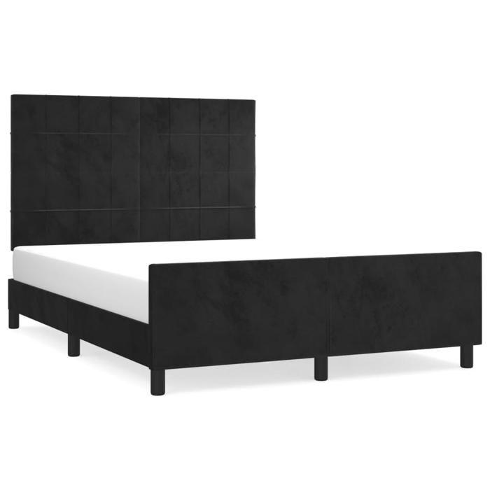 VidaXL Bed Frame with Headboard Black 140x200 Cm Velvet3125759