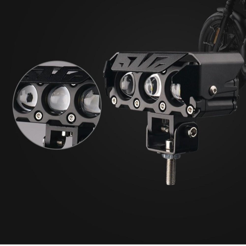 Waterproof Motorcycle LED Spotlights Shock-proof Three-eye Lens Retrofit Fisheye Lights  Trucks