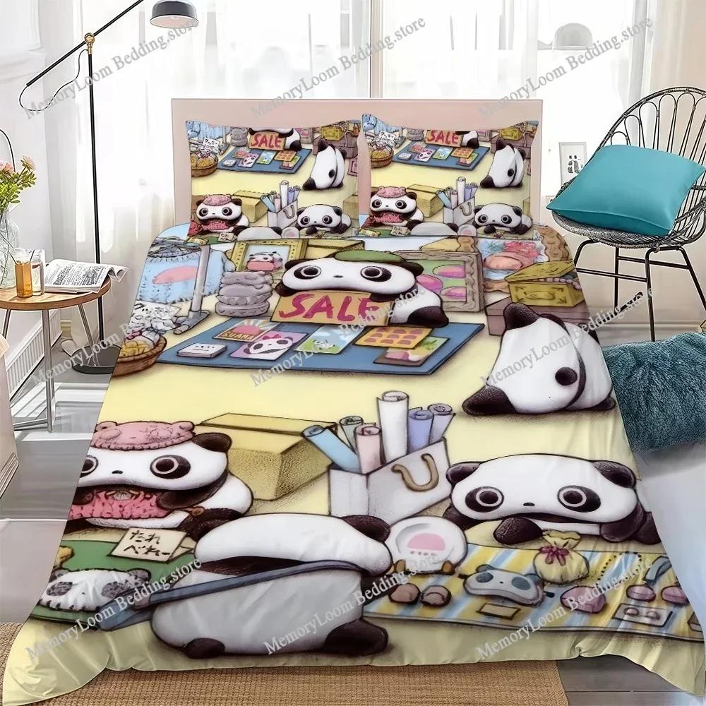 Kawaii T-Tarepanda Cute Duvet Cover Set Home Style Bedding Soft Laundry Cotton Bed Student Dormitory Gift Home Textileextile741