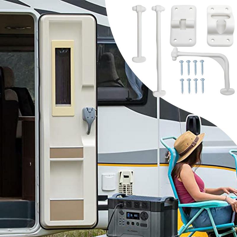 RV T-Style Door Holder Catch Entry Door Catch T-Shaped Entrance Latch With Screws Exterior Door Hold Hook & Keeper Versatile RV