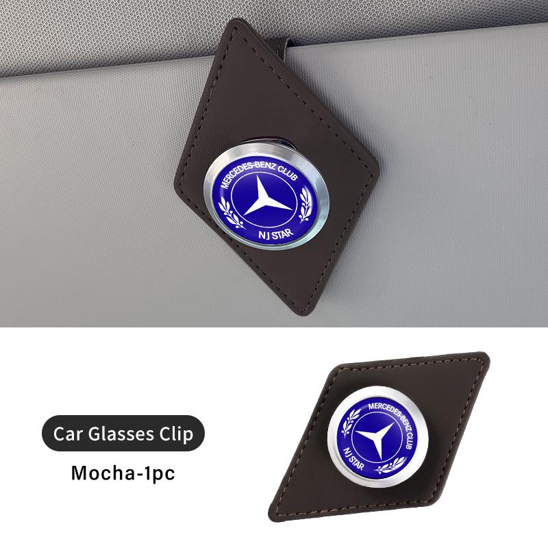 

Leather Car Eyeglass Holder Glasses Storage Clip Accessories For Mercedes Benz CLK GLC W212 C200 C300 W203 W204 W205 W169 W176