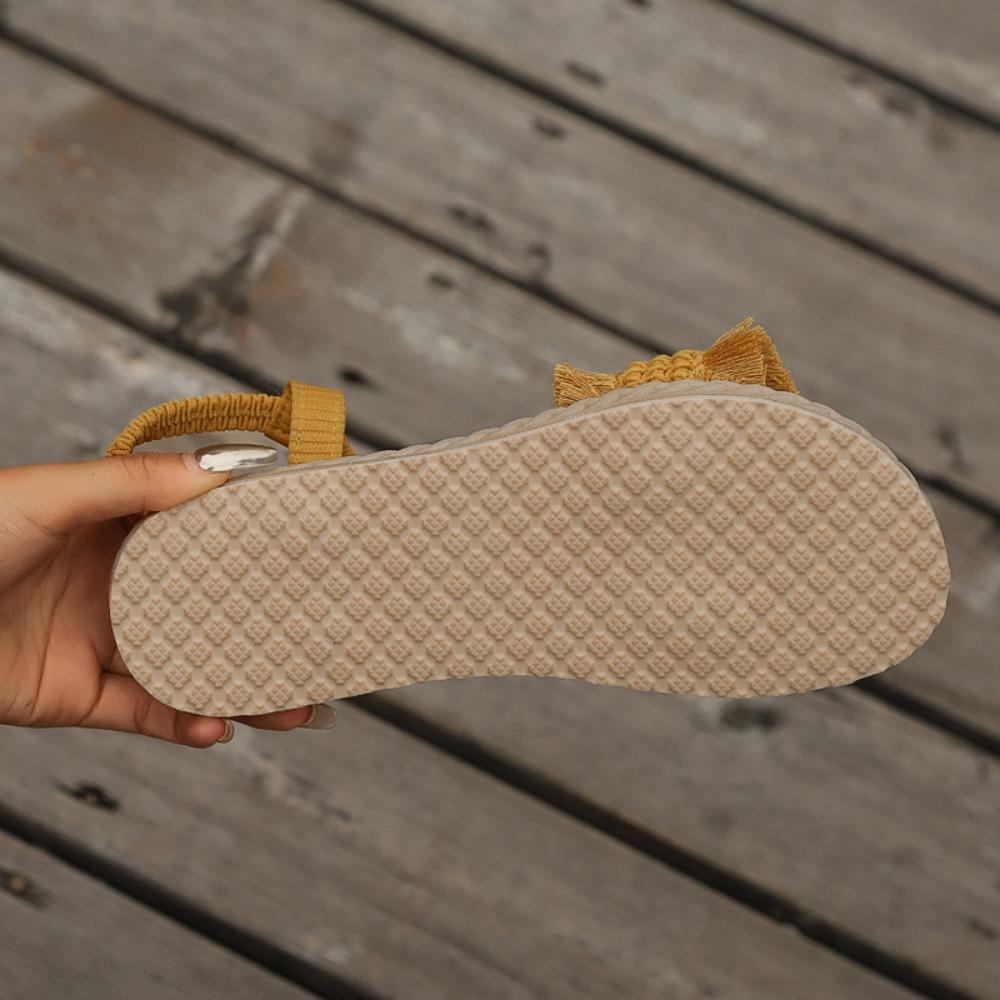 Dámské boty Léto Elegantní střapec Protiskluzové Pohodlné Prodyšné Ploché sandály Venkovní Plážová obuv