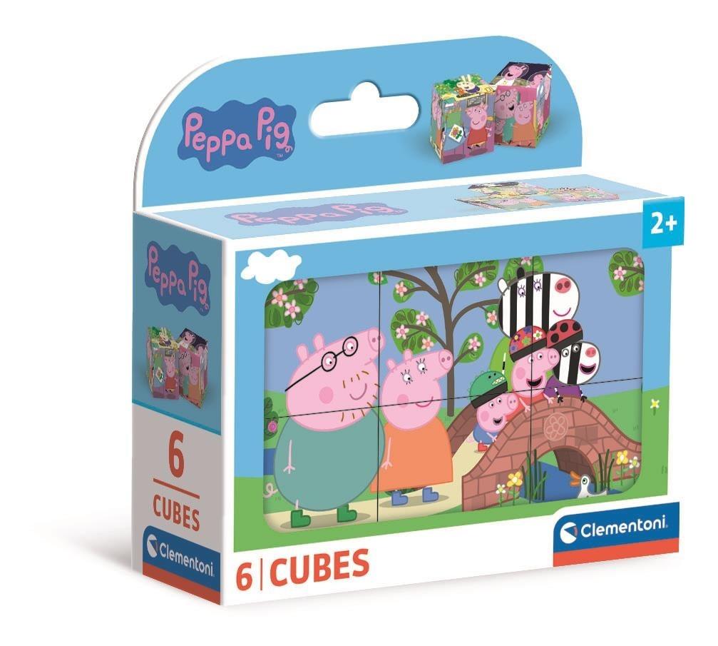 Clementoni Multicolore 40659 Peppa Wutz - 6 Pezzi Bambini 2 Anni, Cartoni Animati, Cubo Puzzle, Made In Italy, Pezzi (6 Pezzi) - Immagine 3