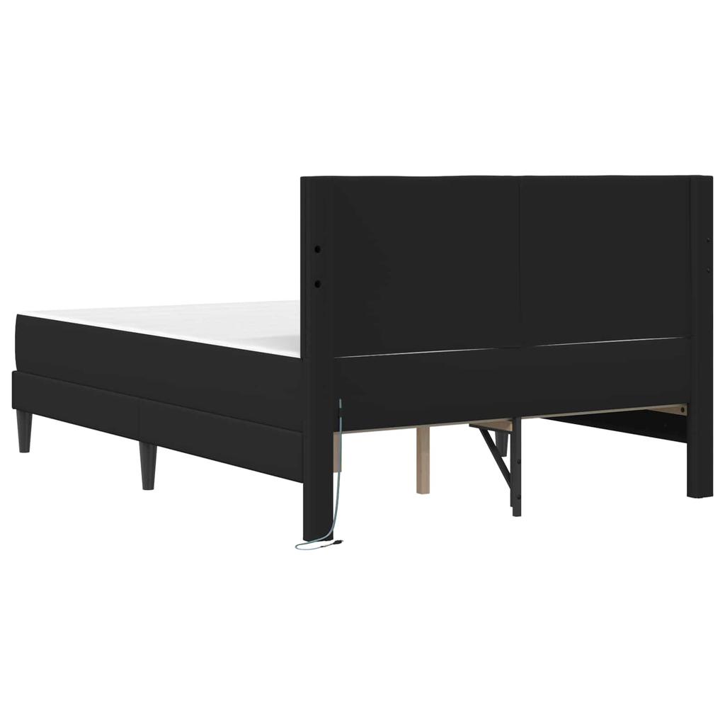 LED Light Strip Bed Frame with Headboard 2 pcs PU Leather