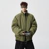 Herren Outdoor Baumwolljacke Stehkragen Reißverschluss Lockerer Schnitt Freizeit Wintermantel
