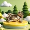 Sleeping Position Frog Brass Ornament Mini Frog Figurines Copper Animal Tea Pet Home Decorations Antique Crafts Gift