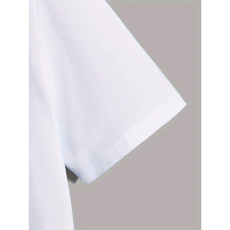 European Size Men's Snowman Pattern Casual Round Neck Short T-Shirt for Spring, Summer and Autumn