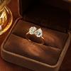 New Ring14K Gold Filled Two-stone 7x9mm Oval Pear Shaped Stone Romantic Wedding Engagement Bridal Ring Gift for Women