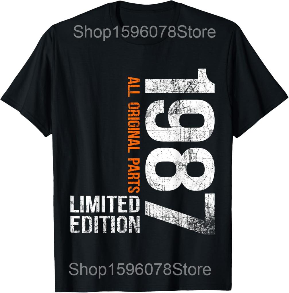 Vintage 1987 38th Birthday Gifts Men Women 38 Year Old T Shirts Humor Streetwear Tee Shirt Short Sleeve Unisex Loose Clothing