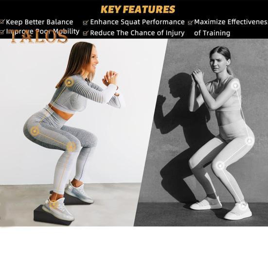 1 Set Blocco Cuneo Accovacciata Profonda Allungatore Polpaccio Tavola Inclinata Professionale Antiscivolo EVA Fitness Sollevamento Pesi Stacco Allenamento Forza Tallone Sollevato