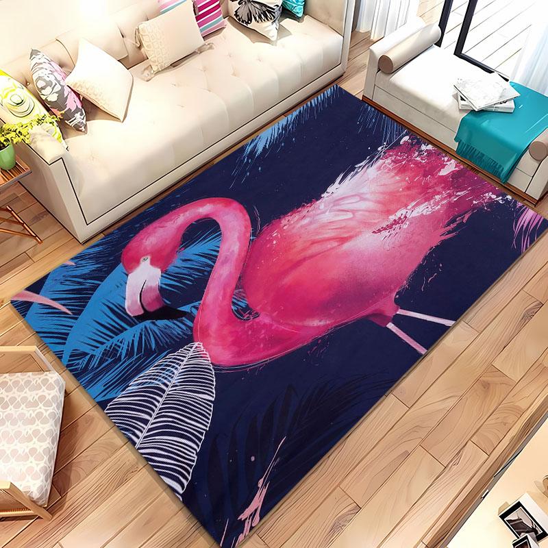 HD Printing Pink Flamingo Large Area Carpets for Home Living Room  Kids Bedroom Sofa Doormat Kitchen Floor Rugs Anti-slip  Decor