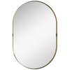 Wall Mirror, Bathroom Mirror with Elevated Aluminium Alloy Frame, 60 x 90 cm, Gold Tone