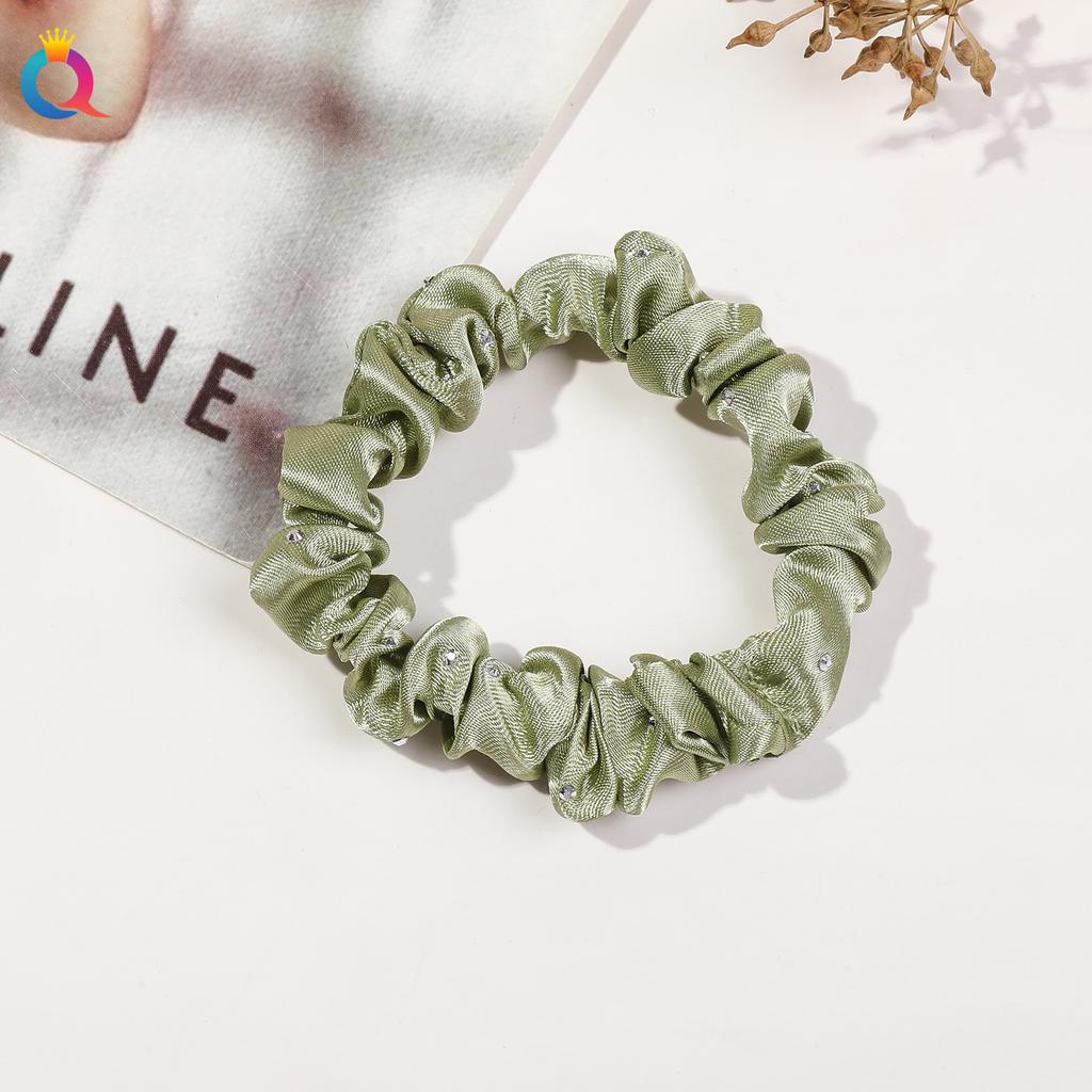 Satin Großes Scrunchie Einfarbig Kordelfarbe Dinza Pferdeschwanz Kugel Haargummi