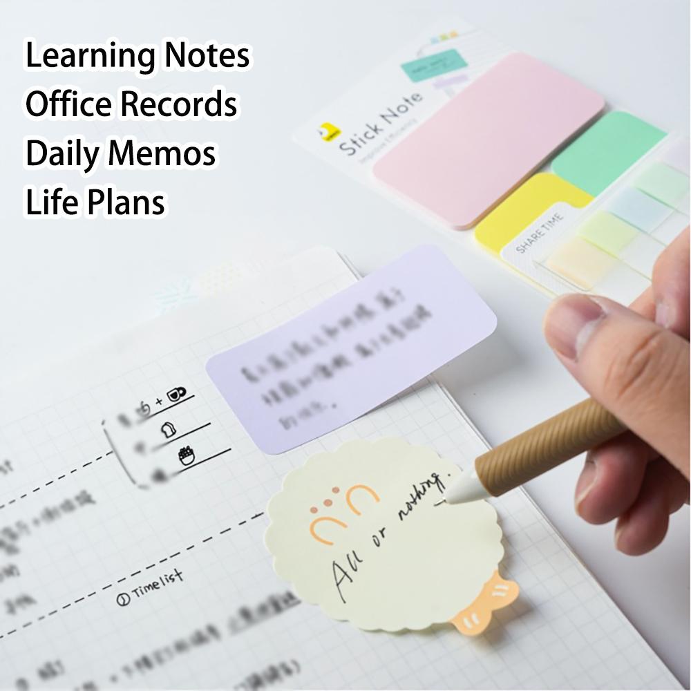 60 sheets cute cartoon combination sticky notes on Instagram, small notebook for students to use for message tags and memos
