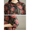 New Summer Linen Tops Women Plus Size Floral Printing Loose Vintage Long Shirts Tees