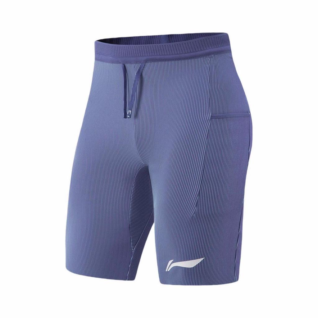 Li Ning Dragon Sparrow Skin-Friendly Sports Elastic Slim Fit Comfortable Outdoor Racing Tight Running Shorts Men shorts Black AUSV003-14