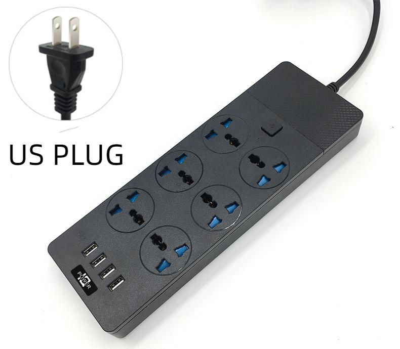 

2025New T12 Power Strip Multifunctional High Power 3000W US Plug Smart Power Socket Adapter with 4 USB Ports for Car Electronics