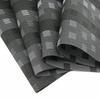 Black Weave Checkered Wine Cup Pad PVC Washable Placemats for Dining Table Mat Non-slip Placemat Set In Home Kitchen Accessories