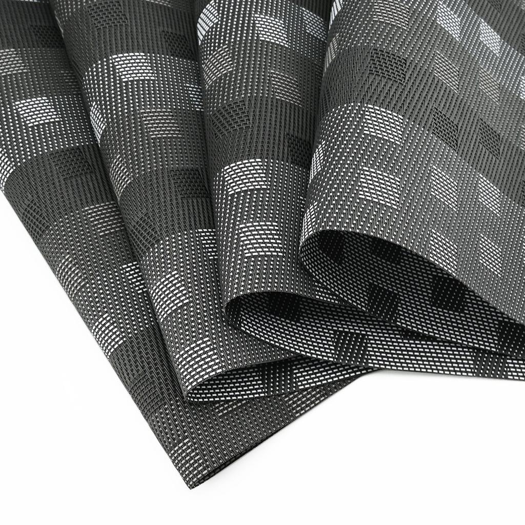 Black Weave Checkered Wine Cup Pad PVC Washable Placemats for Dining Table Mat Non-slip Placemat Set In Home Kitchen Accessories
