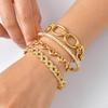 Vnox Stainless Steel Chain Bracelet For Women Girls Layered Charm Heart Statement Hand Jewelry Christmas Gifts