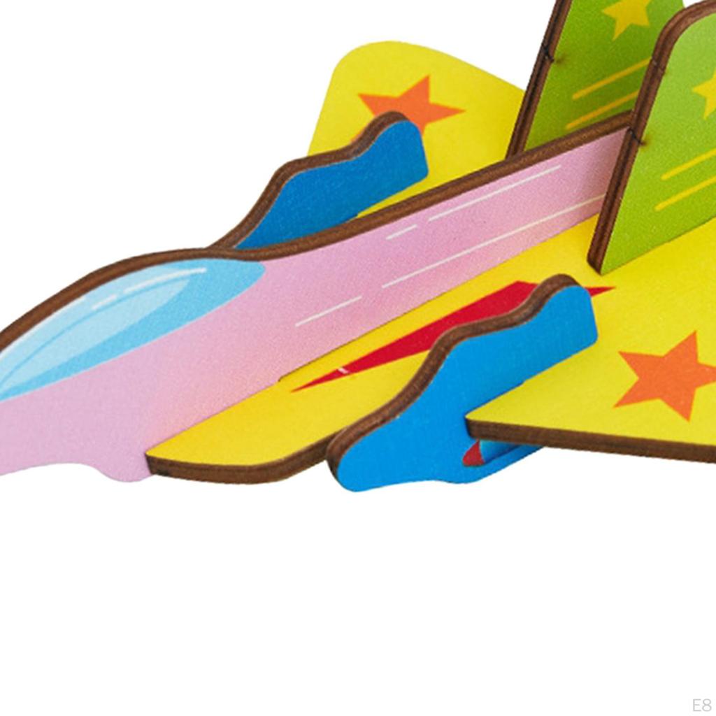 3D Cartoon Wooden Insert Puzzle DIY Toy Model for Toddler Girls Boys Children Birthday Gifts