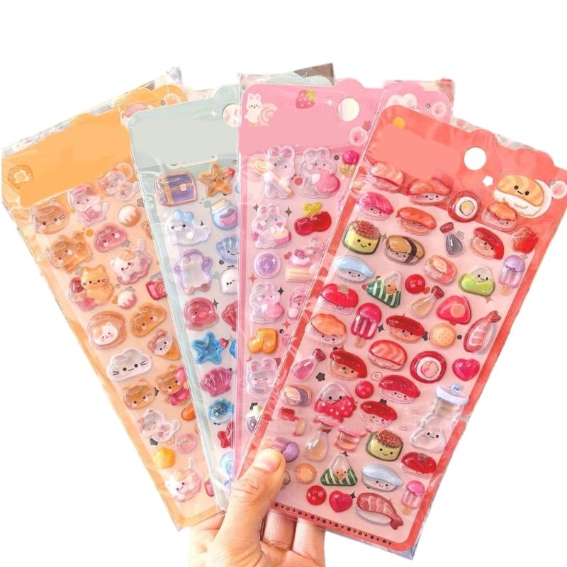 3D Puffer Sticker,Embossed Bubble Sticker Removable Funny Decorative Sticker for Crafts Scrapbooking Bullets Journal