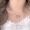 Flash Diamond Hellokitty Hello Kitty Necklace Cute Girl Senior Sense KT Cat Pearl Pendant Collarbone Chain