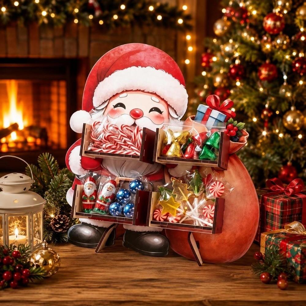 Santa Claus Storage Rack Xmas Tree Dim Sum Display Tray Festival Desktop Ornament Christmas Party
