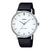 Quartz Men's Watch MTP-VT04L-7E White and Black Leather Band
