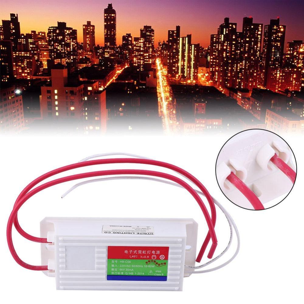 6KV 30mA Neon Electronic Transformer 220V Input Load 2-6m Neon Sign Power Supply Waterproof High Frequency
