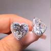 CAOSHI Romantic Wedding Earrings for Women Heart Zircon Aesthetic Female Cute Girl Accessories for Wedding Dazzling Zirconia