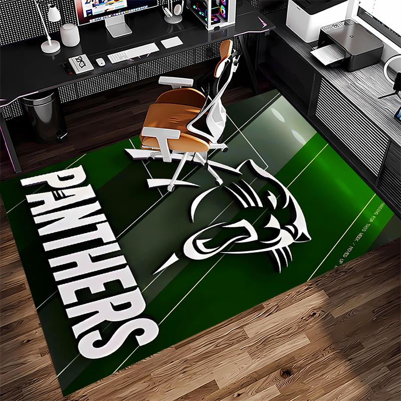 1pc Carolina Panthers Print Area Rug - Soft,Washable Non-Slip Indoor Mat for Office Chairs,Living Room,Home Office Decorative Rug