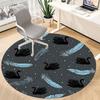 1pc Swan Feathers Office Round Area Rug, Indoor Mat Suitable For Office, Under Office Chairs Bedroom Living Room Home Decor, Room Deco156